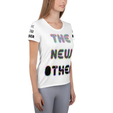 Load image into Gallery viewer, THE NEW OTHER UNICORN LETTER Women's Athletic T-shirt - PRINT SLEEVES