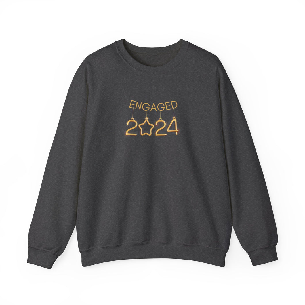 GOLD ENGAGED NYE 2024 Crewneck Sweatshirt