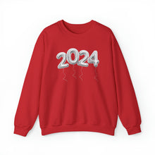 Load image into Gallery viewer, SILVER HNY 2024 BALLOONS Crewneck Sweatshirt

