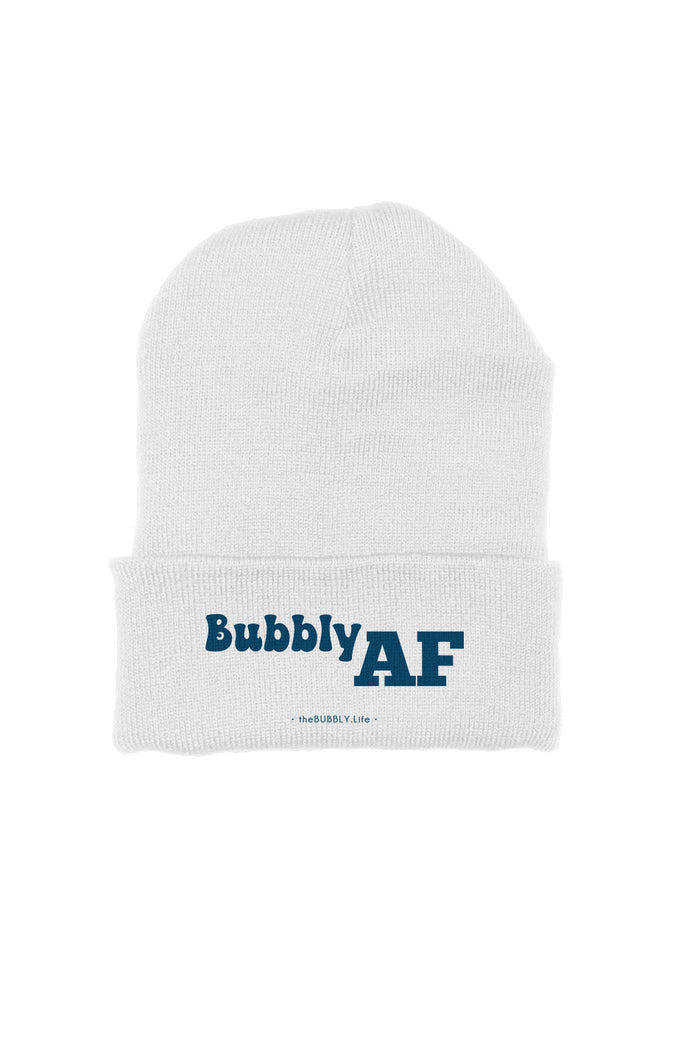 BUBBLYAF WHITE Embroidered Beanie