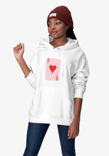 Load image into Gallery viewer, QUEEN OF HEARTS CARD HOODIE
